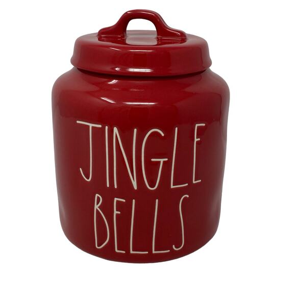 Rae Dunn Other - Rae Dunn Farmhouse Christmas Holiday Red JINGLE BELLS Cookie Jar Canister